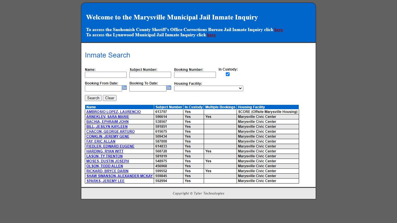 Inmate Search - Snohomish County, Washington Inmate Portal